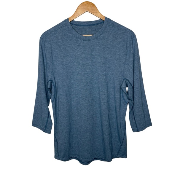 lululemon athletica Men’s 3/4 Sleeve Reflective Shirt Large Teal - Picture 3 of 12